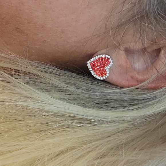 Ultra Shimmer Heart Stud Earrings - Picture 1 of 8